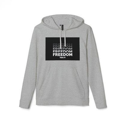 Freedom Repeat Graphic Hoodie – Minimalist Black & White Pullover