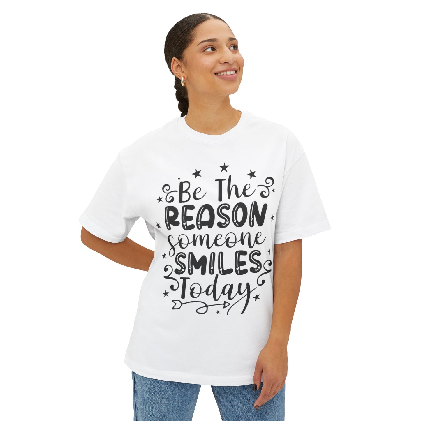 Inspirational Oversized Tee - "Be The Reason Someone Smiles Today"