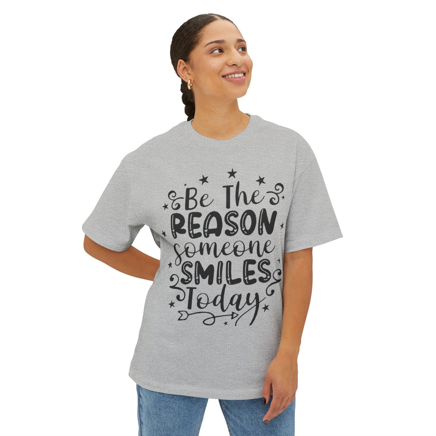 Inspirational Oversized Tee - "Be The Reason Someone Smiles Today"