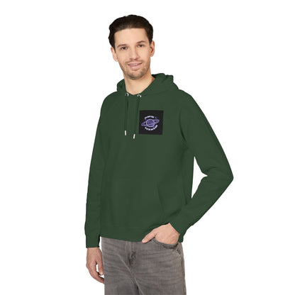 Embroidered Purple Rose Chest Hoodie — Eco Raglan Sweatshirt