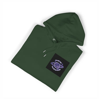 Embroidered Purple Rose Chest Hoodie — Eco Raglan Sweatshirt