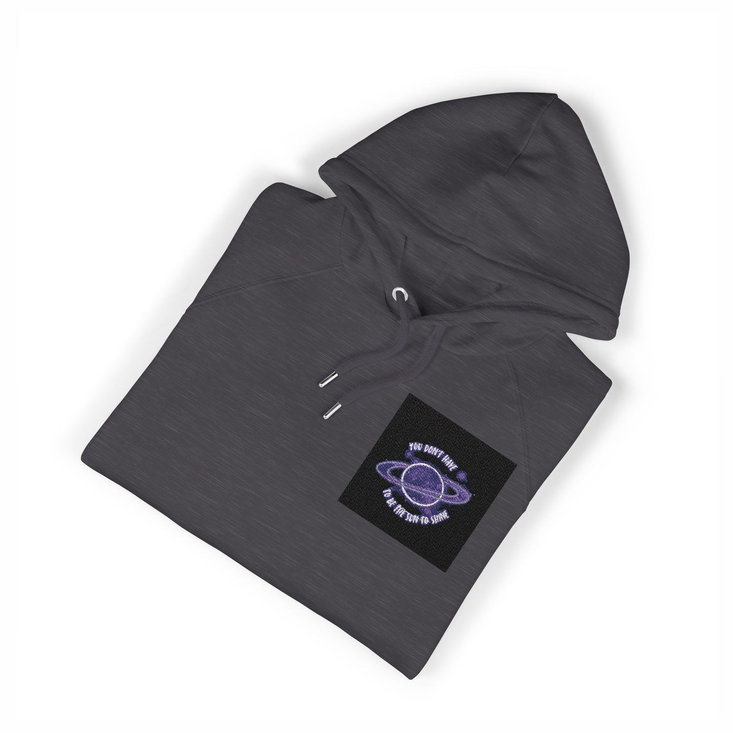Embroidered Purple Rose Chest Hoodie — Eco Raglan Sweatshirt