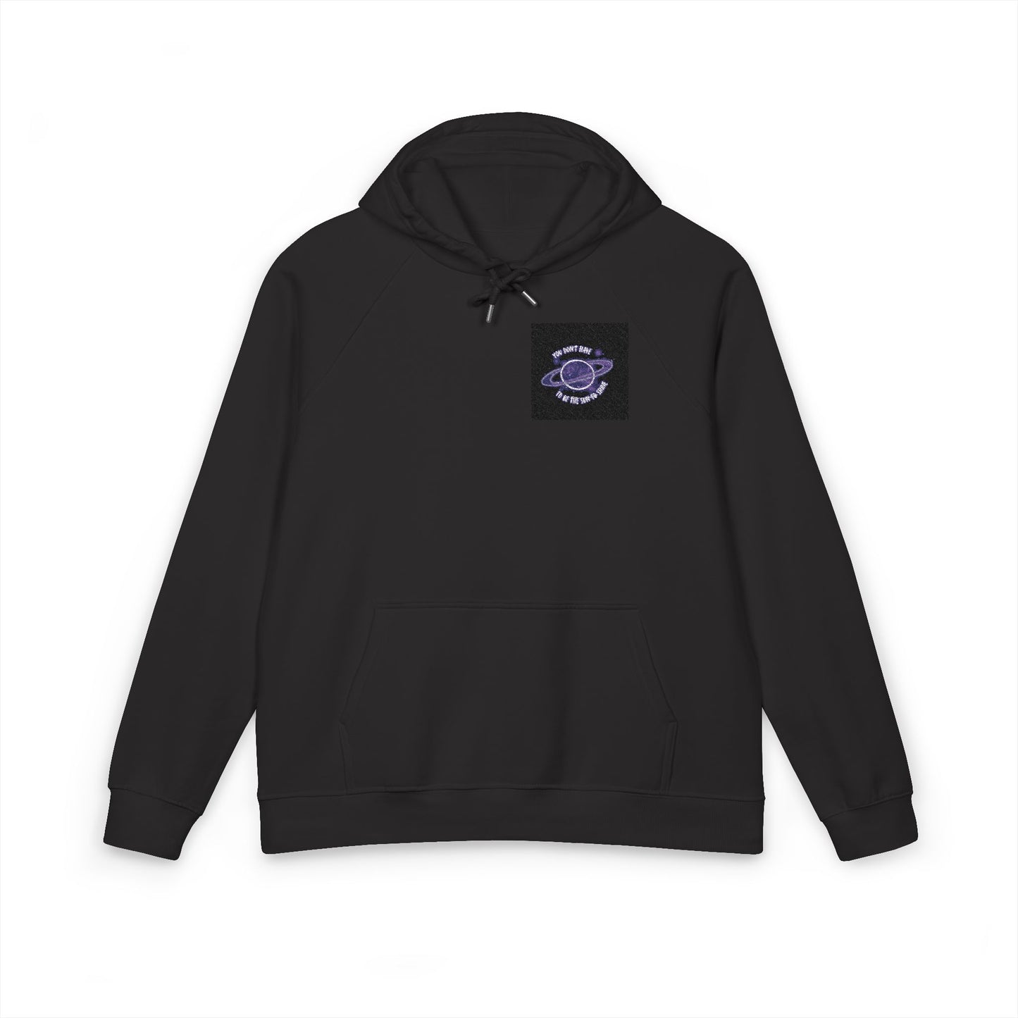 Embroidered Purple Rose Chest Hoodie — Eco Raglan Sweatshirt
