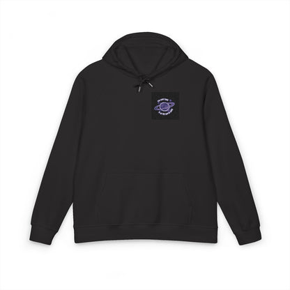 Embroidered Purple Rose Chest Hoodie — Eco Raglan Sweatshirt