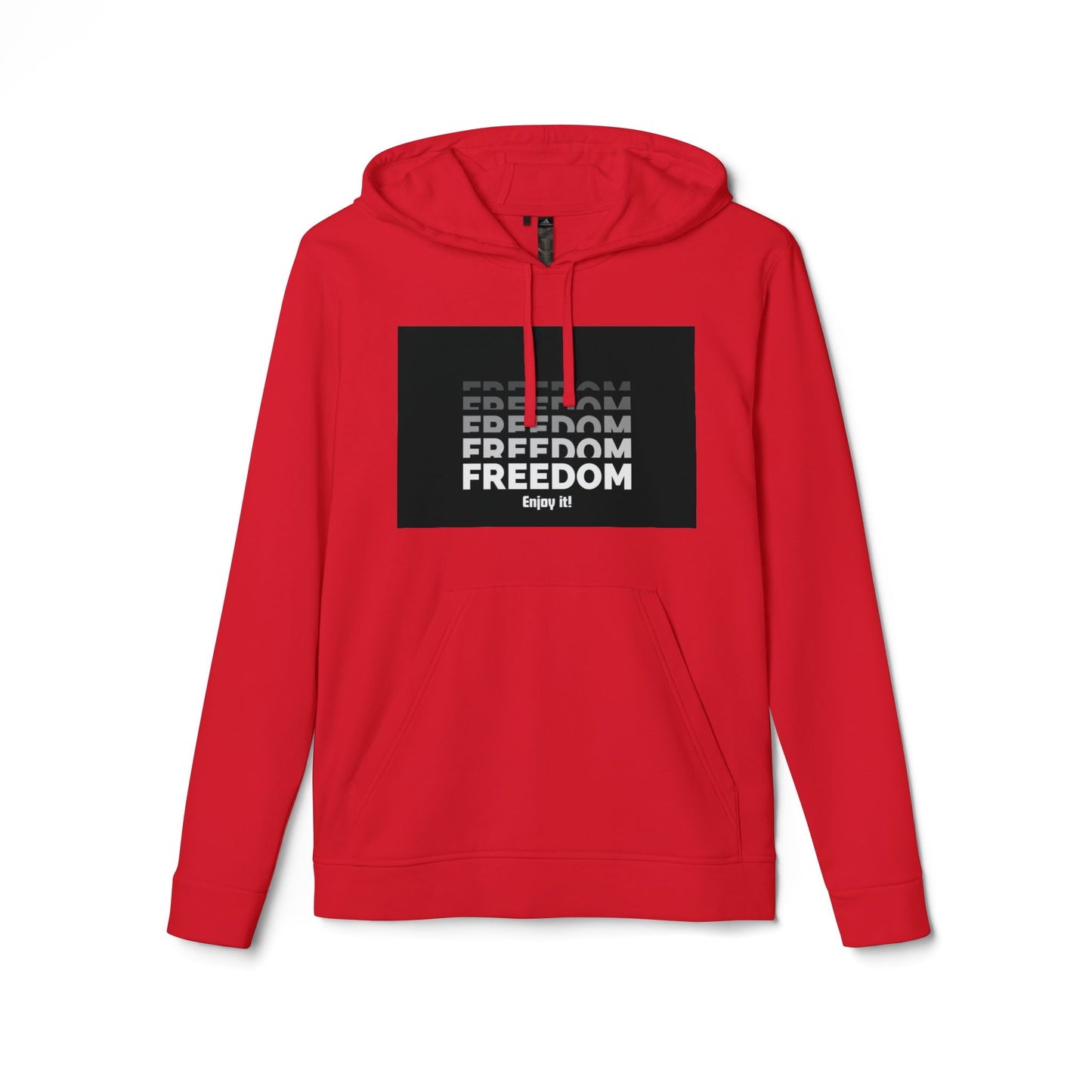 Freedom Repeat Graphic Hoodie – Minimalist Black & White Pullover