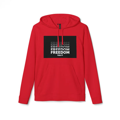 Freedom Repeat Graphic Hoodie – Minimalist Black & White Pullover