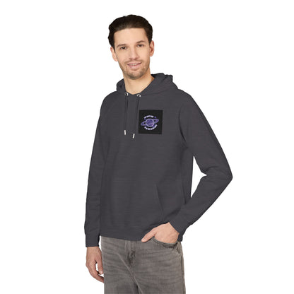 Embroidered Purple Rose Chest Hoodie — Eco Raglan Sweatshirt