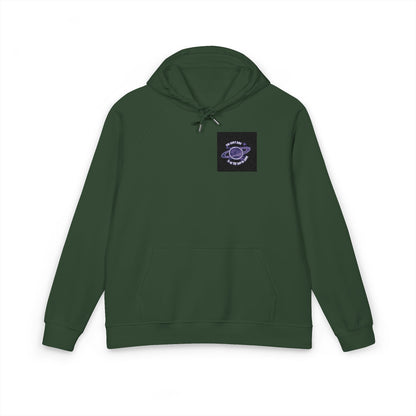 Embroidered Purple Rose Chest Hoodie — Eco Raglan Sweatshirt