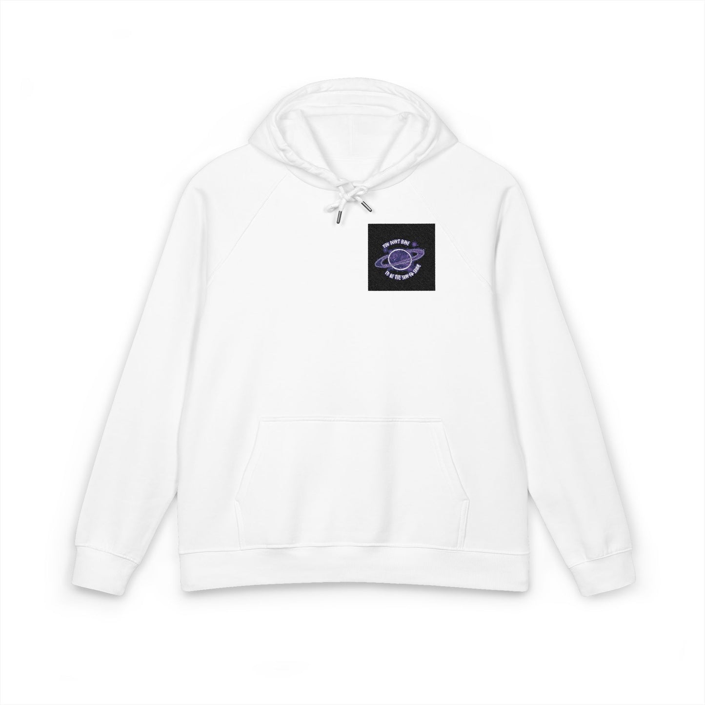 Embroidered Purple Rose Chest Hoodie — Eco Raglan Sweatshirt
