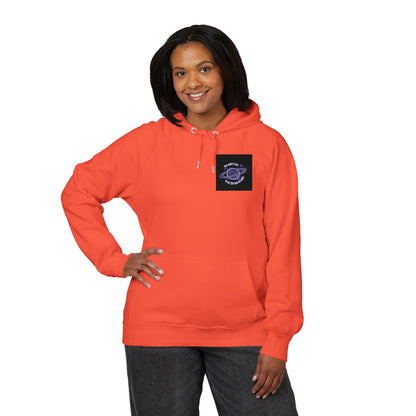 Embroidered Purple Rose Chest Hoodie — Eco Raglan Sweatshirt