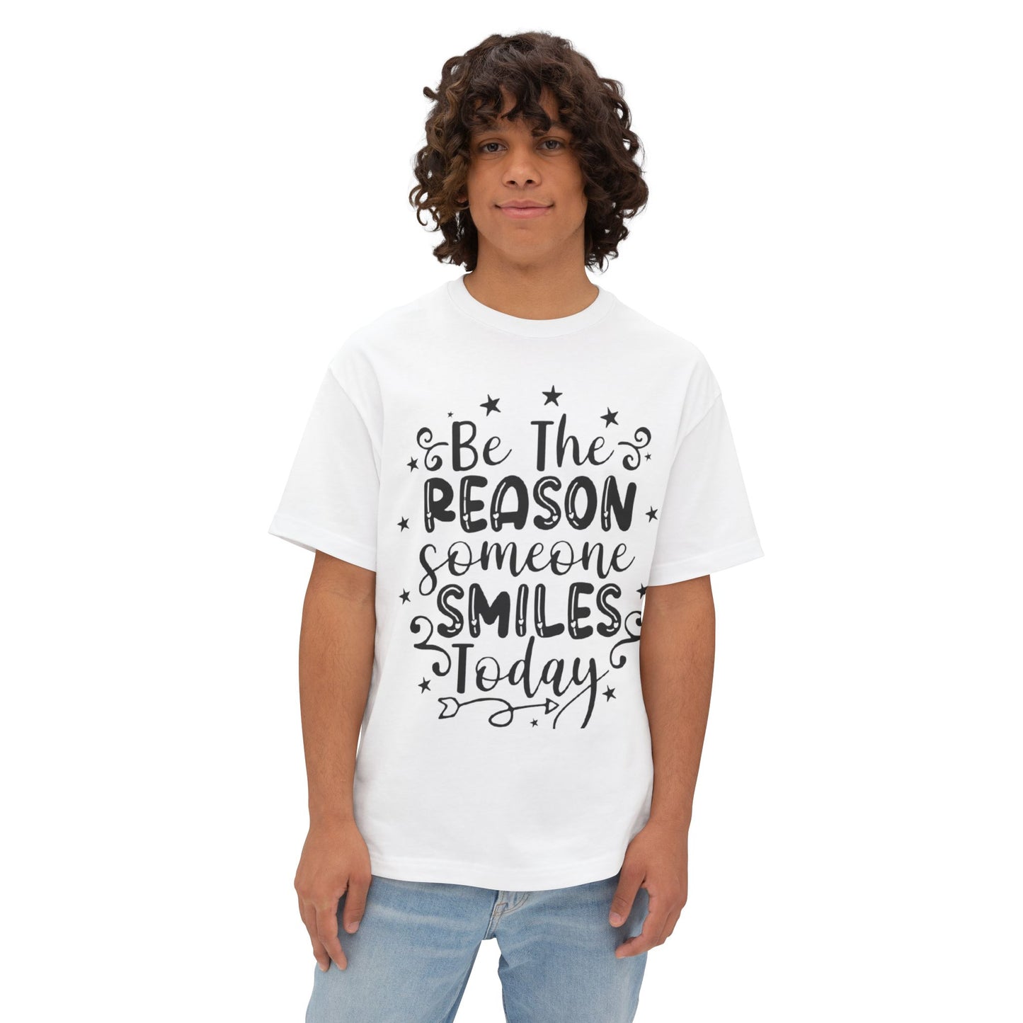 Inspirational Oversized Tee - "Be The Reason Someone Smiles Today"