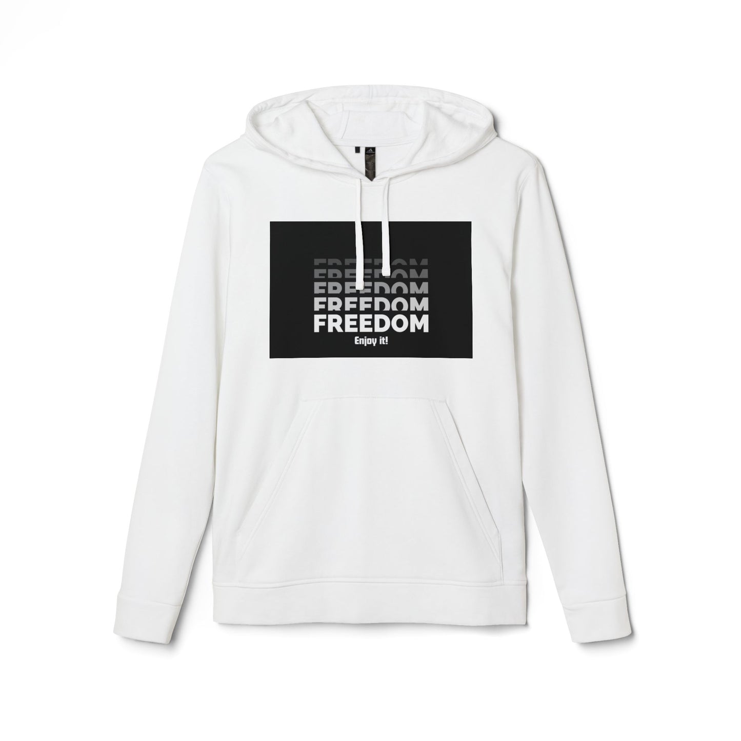 Freedom Repeat Graphic Hoodie – Minimalist Black & White Pullover
