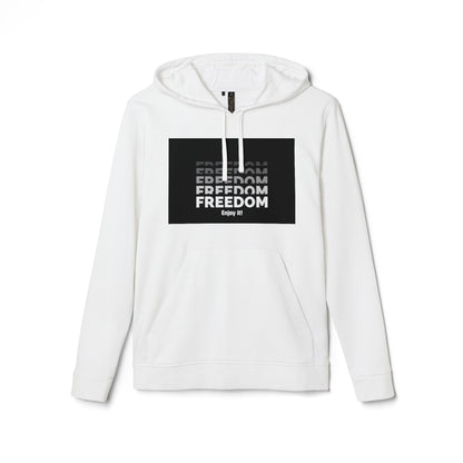 Freedom Repeat Graphic Hoodie – Minimalist Black & White Pullover