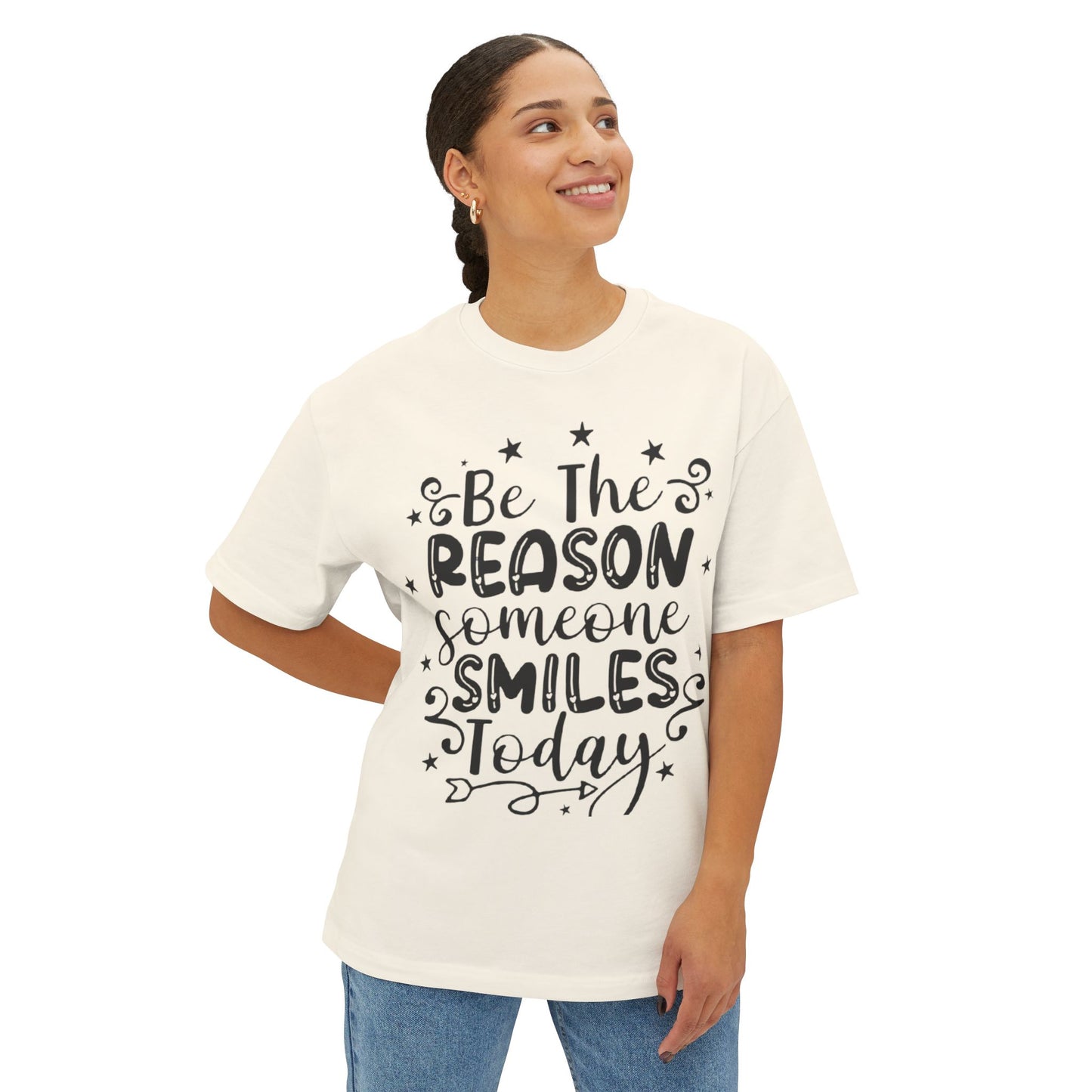 Inspirational Oversized Tee - "Be The Reason Someone Smiles Today"