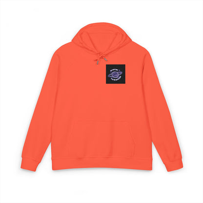 Embroidered Purple Rose Chest Hoodie — Eco Raglan Sweatshirt