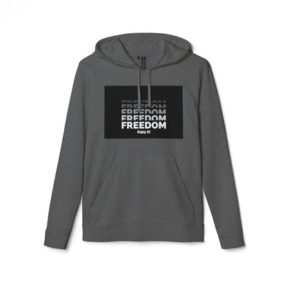 Freedom Repeat Graphic Hoodie – Minimalist Black & White Pullover