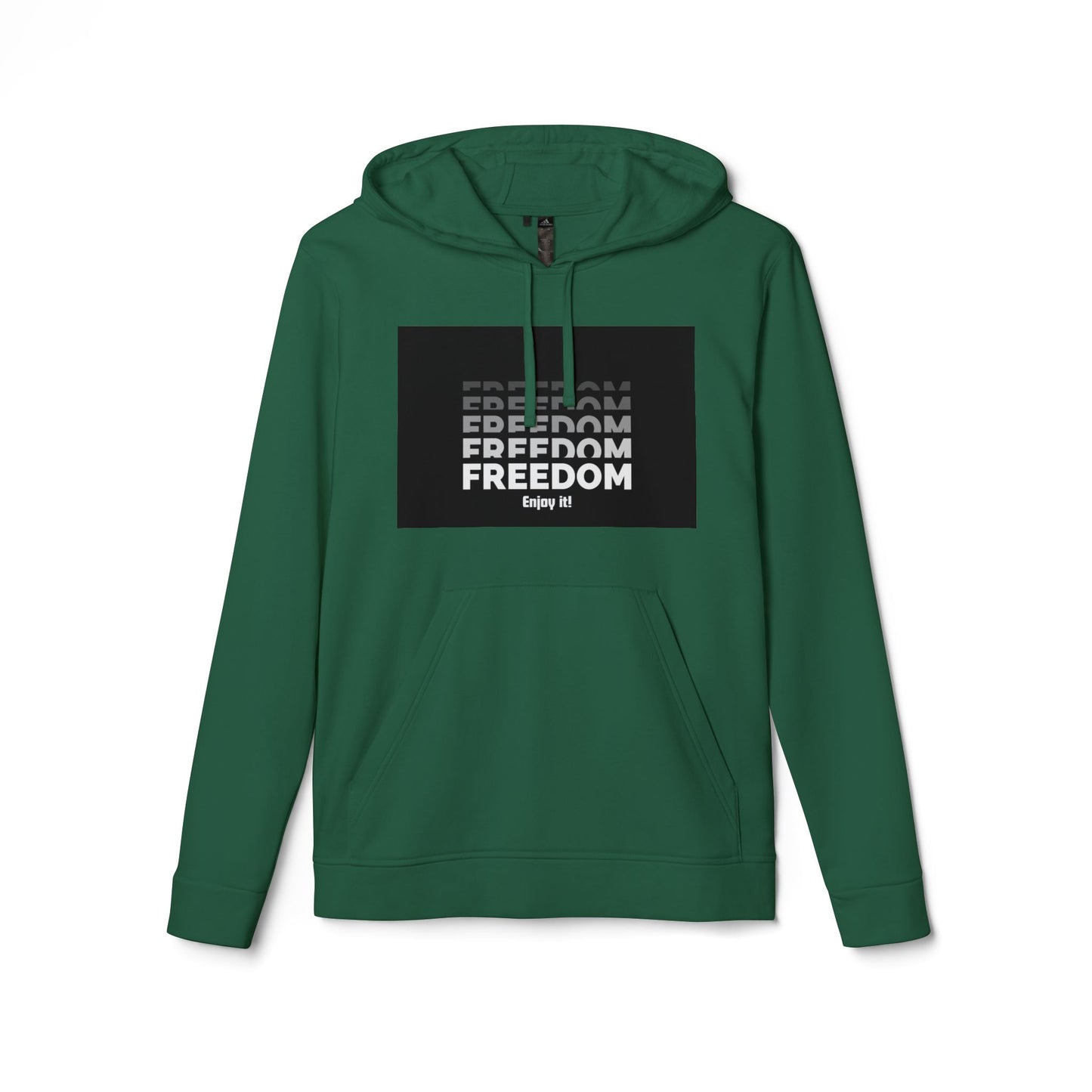 Freedom Repeat Graphic Hoodie – Minimalist Black & White Pullover