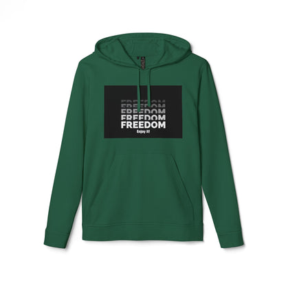Freedom Repeat Graphic Hoodie – Minimalist Black & White Pullover