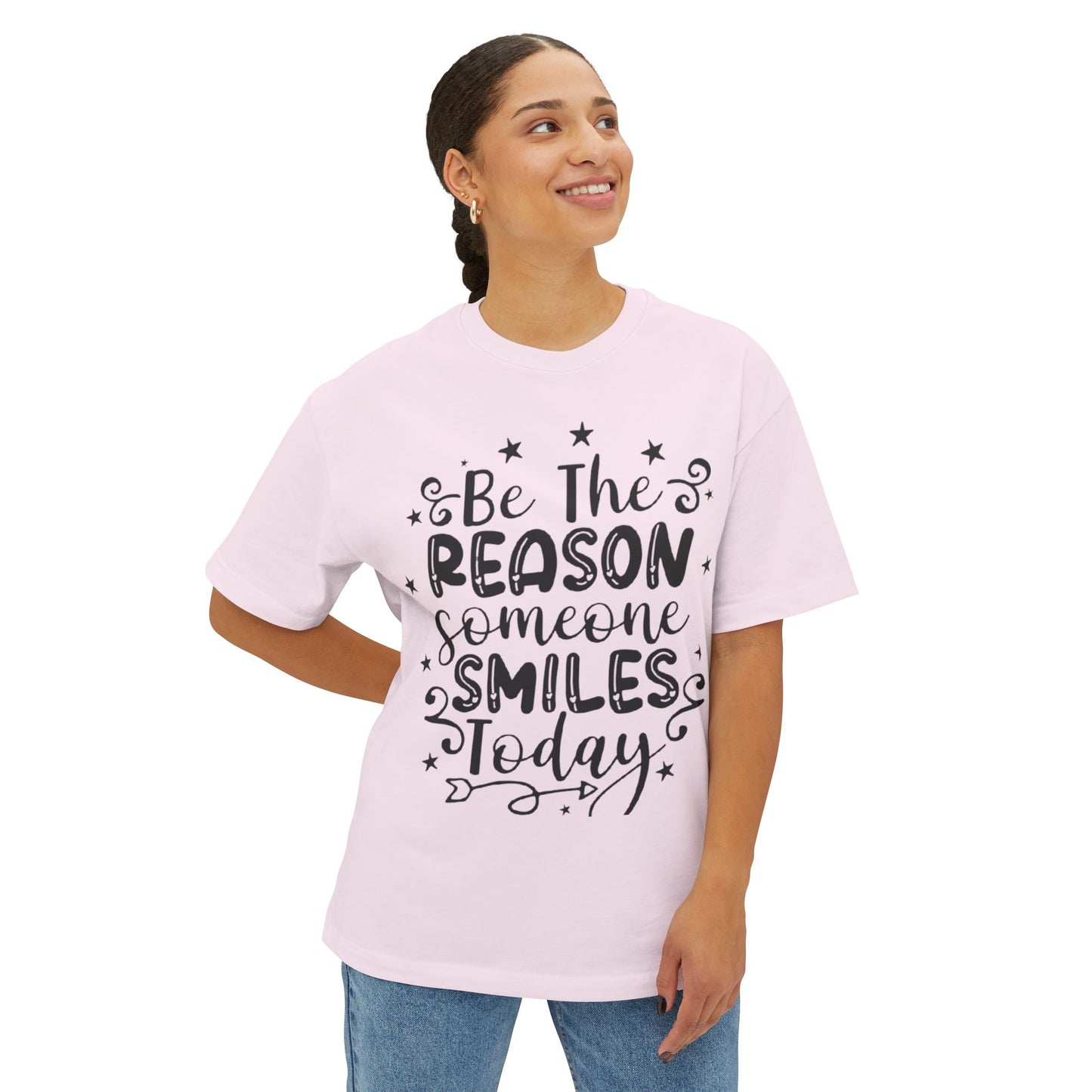 Inspirational Oversized Tee - "Be The Reason Someone Smiles Today"