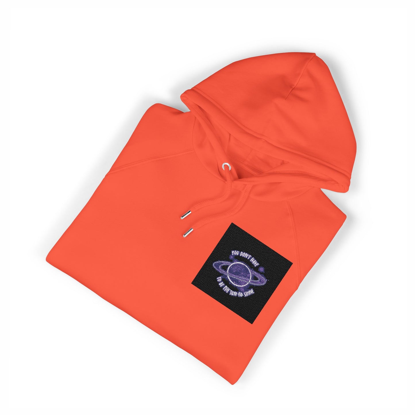 Embroidered Purple Rose Chest Hoodie — Eco Raglan Sweatshirt
