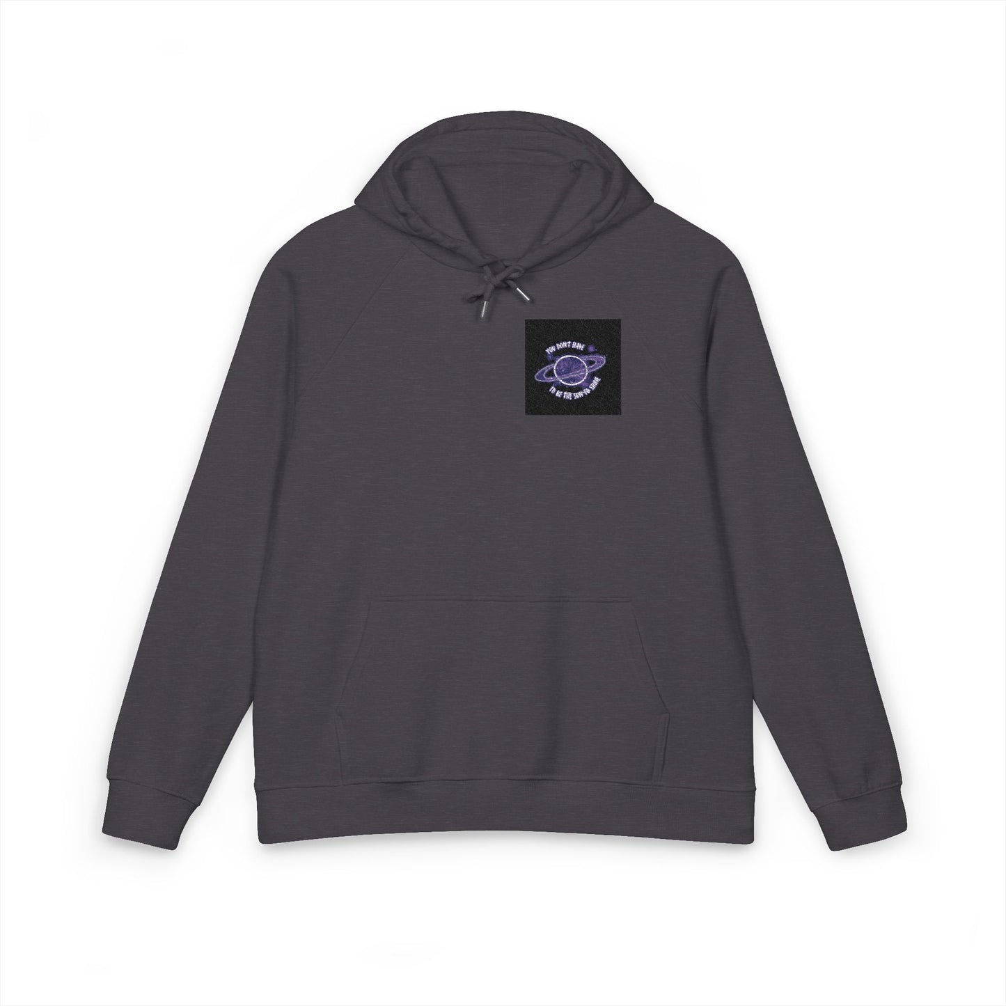 Embroidered Purple Rose Chest Hoodie — Eco Raglan Sweatshirt