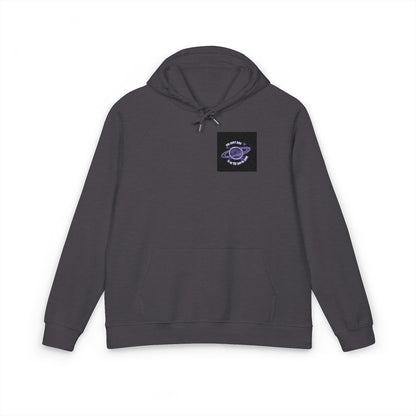 Embroidered Purple Rose Chest Hoodie — Eco Raglan Sweatshirt