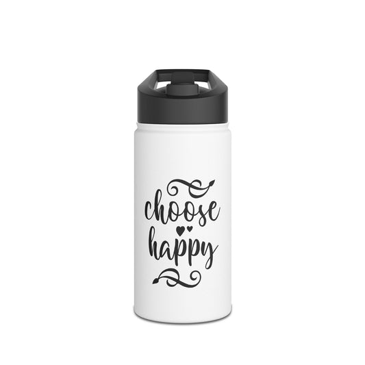 Choose Happy Stainless Steel Water Bottle