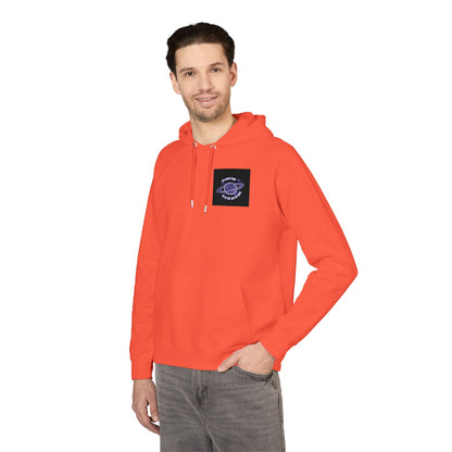 Embroidered Purple Rose Chest Hoodie — Eco Raglan Sweatshirt